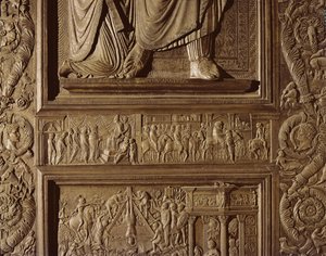 Détail de la porte centrale de la basilique, décorée 1439-45 (bronze)